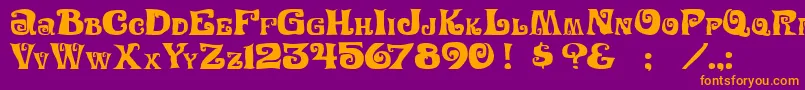 Weitere Informationen zur Festivalnights-Schriftart Festivalnights-Schriftart – Orangefarbene Schriften auf violettem Hintergrund