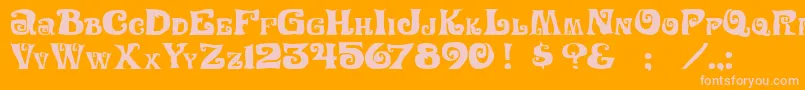 Festivalnights Font – Pink Fonts on Orange Background