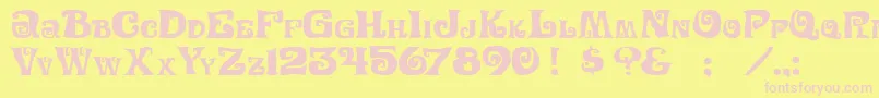 Festivalnights Font – Pink Fonts on Yellow Background