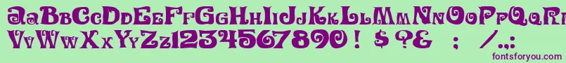 Festivalnights Font – Purple Fonts on Green Background