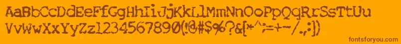 NoseBleed-Schriftart – Braune Schriften auf orangefarbenem Hintergrund