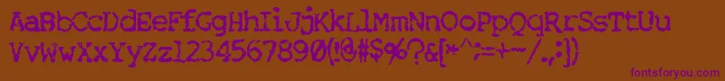 NoseBleed Font – Purple Fonts on Brown Background