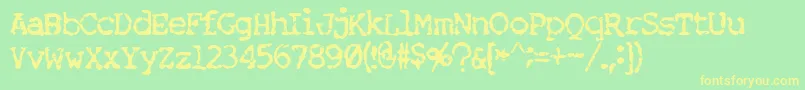 Więcej informacji o czcionce NoseBleed Czcionka NoseBleed – żółte czcionki na zielonym tle