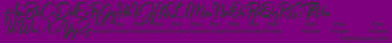 Billionthine Personal Use Only-fontti – mustat fontit violetilla taustalla
