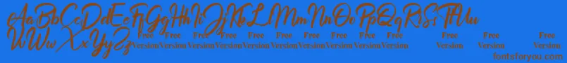 Billionthine Personal Use Only Font – Brown Fonts on Blue Background