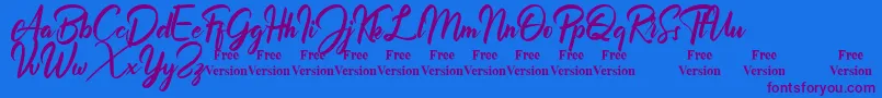 Billionthine Personal Use Only Font – Purple Fonts on Blue Background