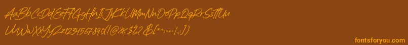 Billistone Font – Orange Fonts on Brown Background