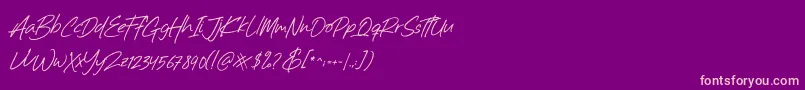 Billistone Font – Pink Fonts on Purple Background