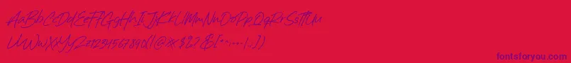 Billistone-Schriftart – Violette Schriften auf rotem Hintergrund