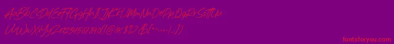 Billistone-Schriftart – Rote Schriften auf violettem Hintergrund