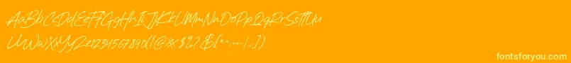 Billistone Font – Yellow Fonts on Orange Background