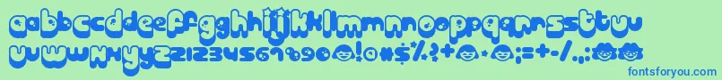 BILLO    Font – Blue Fonts on Green Background