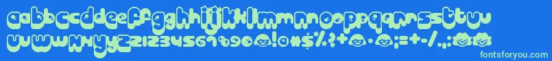 BILLO    Font – Green Fonts on Blue Background