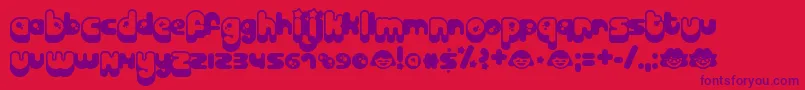 BILLO    Font – Purple Fonts on Red Background