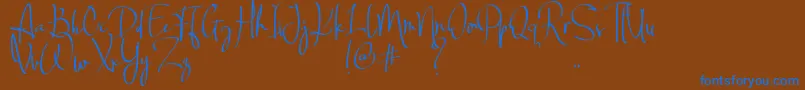 Billortte One Regular Font – Blue Fonts on Brown Background
