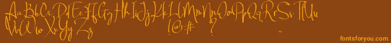Billortte One Regular Font – Orange Fonts on Brown Background