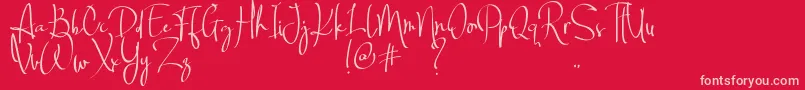 Billortte One Regular Font – Pink Fonts on Red Background