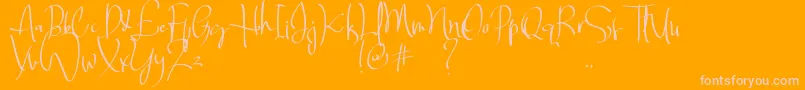 Billortte Two Regular Font – Pink Fonts on Orange Background