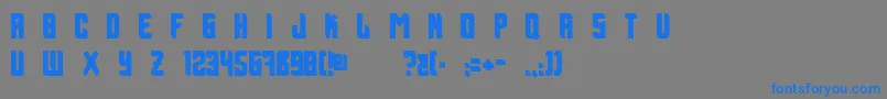 フォントBillxAspekHndz – 灰色の背景に青い文字