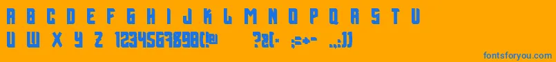 BillxAspekHndz Font – Blue Fonts on Orange Background