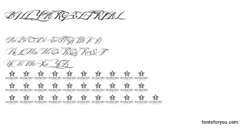 Шрифт BILLY ARGEL TRIAL    – алфавит, цифры, специальные символы