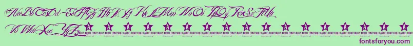 BILLY ARGEL TRIAL    Font – Purple Fonts on Green Background