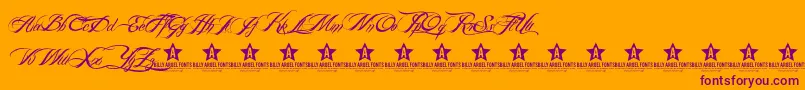 BILLY ARGEL TRIAL    Font – Purple Fonts on Orange Background