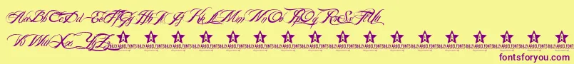 BILLY ARGEL TRIAL    Font – Purple Fonts on Yellow Background