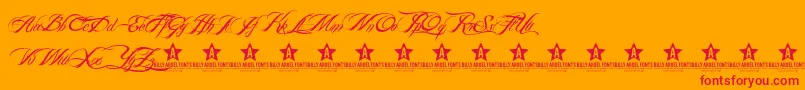 BILLY ARGEL TRIAL    Font – Red Fonts on Orange Background