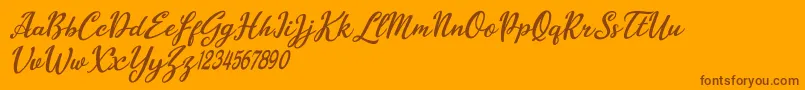 Billy Scriptian Font – Brown Fonts on Orange Background
