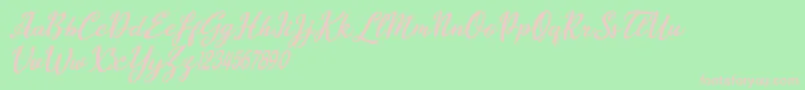 Billy Scriptian Font – Pink Fonts on Green Background