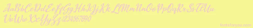 Billy Scriptian Font – Pink Fonts on Yellow Background
