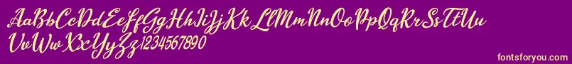 Billy Scriptian Font – Yellow Fonts on Purple Background