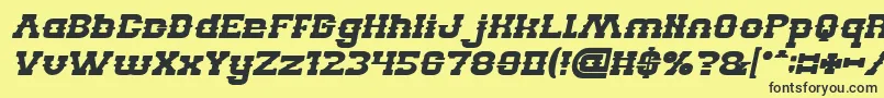 BILLY THE KID Bold Italic Font – Black Fonts on Yellow Background