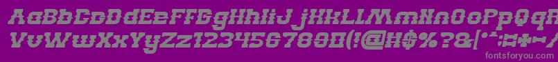 Lisätietoja BILLY THE KID Bold Italic-fontista BILLY THE KID Bold Italic-fontti – harmaat kirjasimet violetilla taustalla