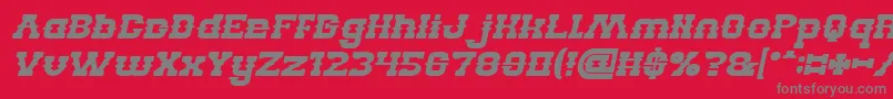 フォントBILLY THE KID Bold Italic – 赤い背景に灰色の文字