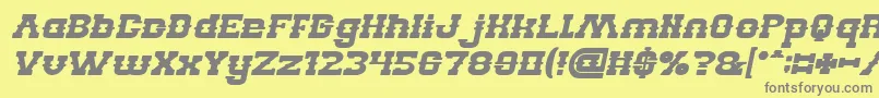 Шрифт BILLY THE KID Bold Italic – серые шрифты на жёлтом фоне