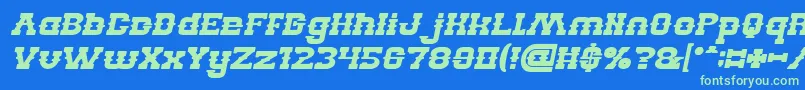 Fonte BILLY THE KID Bold Italic – fontes verdes em um fundo azul