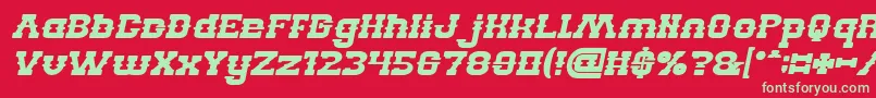 フォントBILLY THE KID Bold Italic – 赤い背景に緑の文字