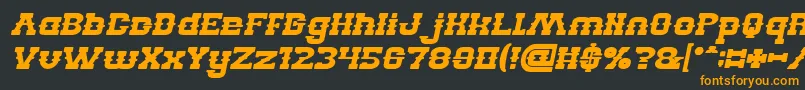 Шрифт BILLY THE KID Bold Italic – оранжевые шрифты на чёрном фоне