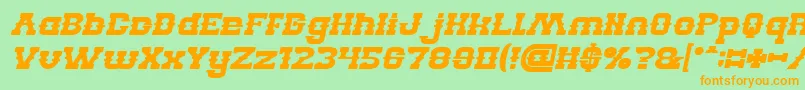 BILLY THE KID Bold Italic Font – Orange Fonts on Green Background