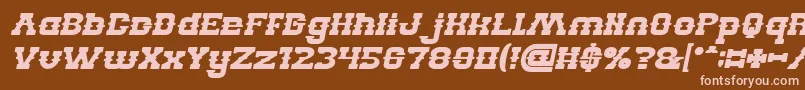 Lisätietoja BILLY THE KID Bold Italic-fontista BILLY THE KID Bold Italic-fontti – vaaleanpunaiset fontit ruskealla taustalla