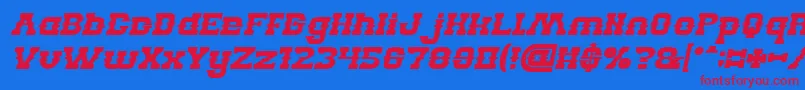 フォントBILLY THE KID Bold Italic – 赤い文字の青い背景