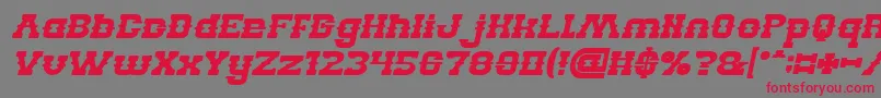 フォントBILLY THE KID Bold Italic – 赤い文字の灰色の背景