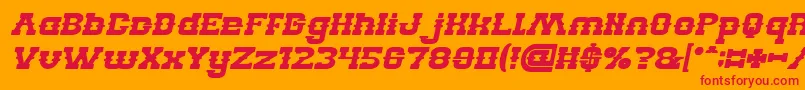 BILLY THE KID Bold Italic Font – Red Fonts on Orange Background