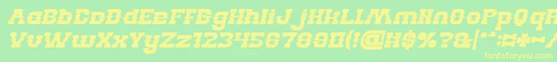 BILLY THE KID Bold Italic Font – Yellow Fonts on Green Background
