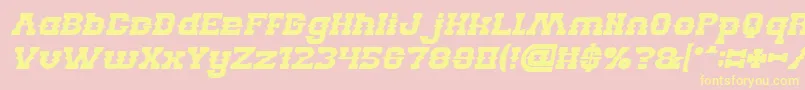 BILLY THE KID Bold Italic Font – Yellow Fonts on Pink Background
