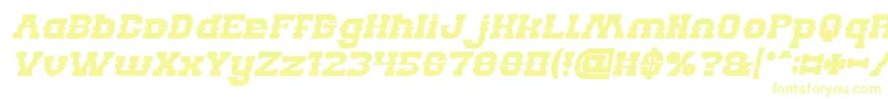 フォントBILLY THE KID Bold Italic – 黄色のフォント