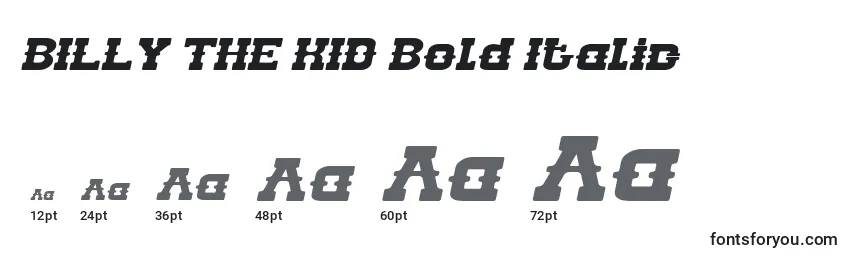 BILLY THE KID Bold Italic Font Sizes