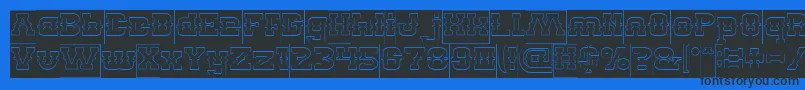 BILLY THE KID Hollow Inverse Font – Black Fonts on Blue Background